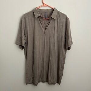 Arc'teryx Frame Polo Short Sleeve Shirt Size Medium Dark Cocoon Heather